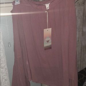 Sun and shadow off the shoulder blouse